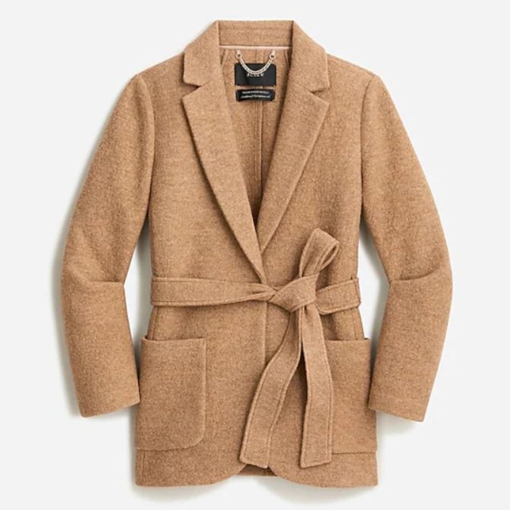 Wrap blazer-jacket in Italian boiled wool